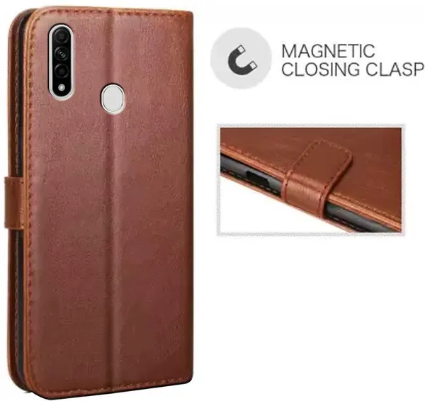 Brown_Leather_Oppo_A31_(2020)_Flip_Cover