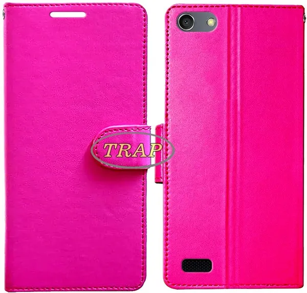 Pink_Artificial_Leather_Oppo_A33F_Back_Cover