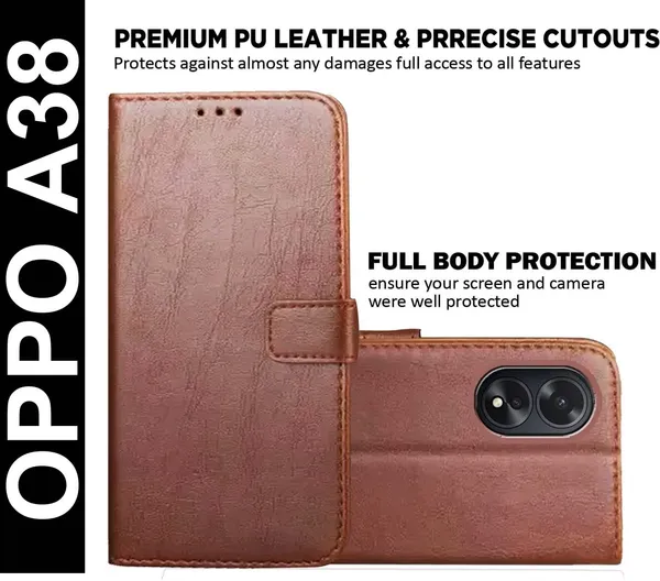 Brown_Artificial_Leather_Oppo_A38_Back_Cover