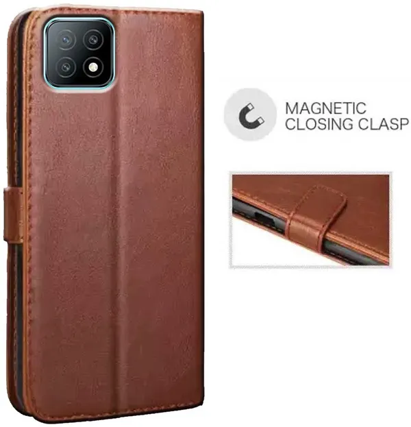 Brown_Artificial_Leather_Oppo_A53_5G_Back_Cover