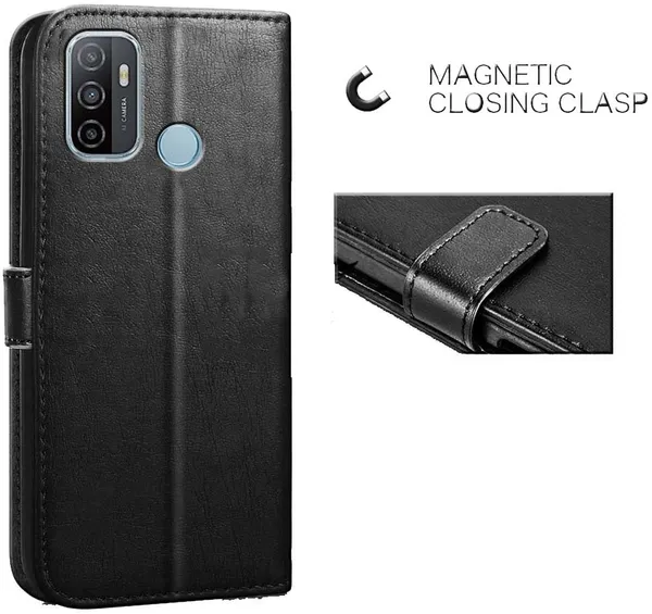 Black_Leather_Oppo_A53_Flip_Cover