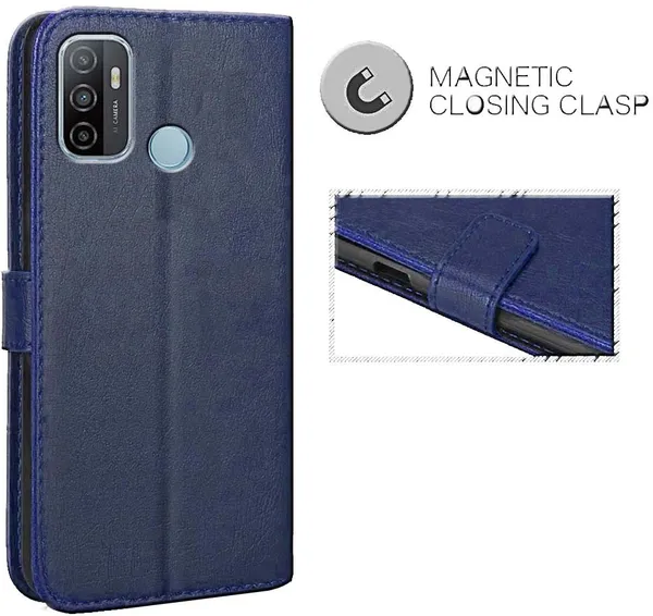 Blue_Leather_Oppo_A53_Flip_Cover