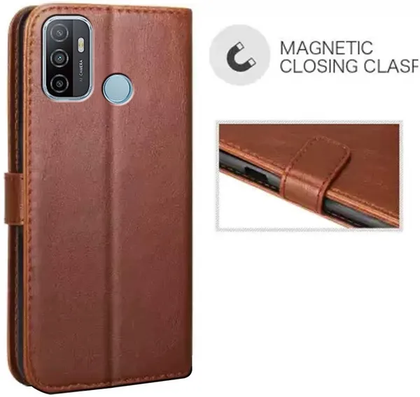 Brown_Leather_Oppo_A53_Flip_Cover