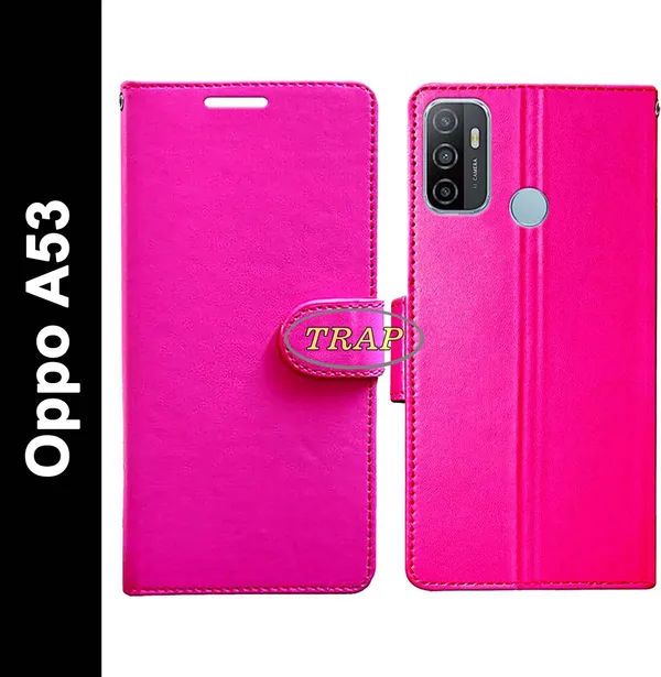 Pink_Artificial_Leather_Oppo_A53_Back_Cover