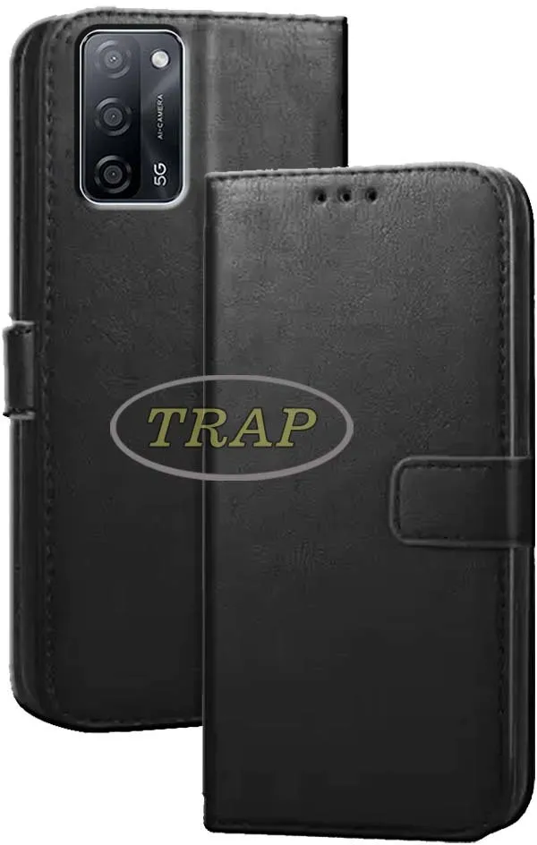 Black_Artificial_Leather_Oppo_A53s_5G_Flip_Cover
