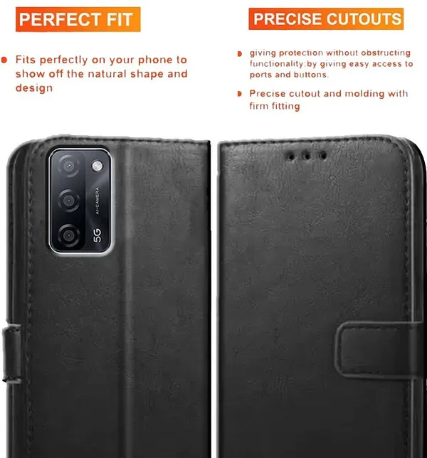 Black_Artificial_Leather_Oppo_A53s_5G_Flip_Cover