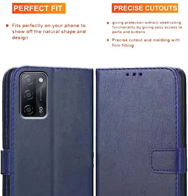 Blue_Artificial_Leather_Oppo_A53s_5G_Flip_Cover