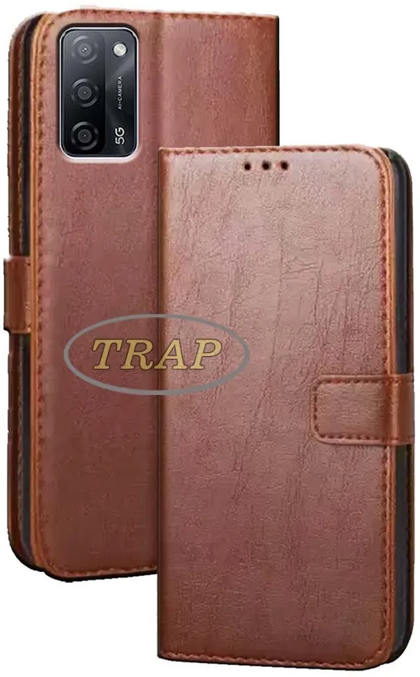 Brown_Artificial_Leather_Oppo_A53s_5G_Flip_Cover
