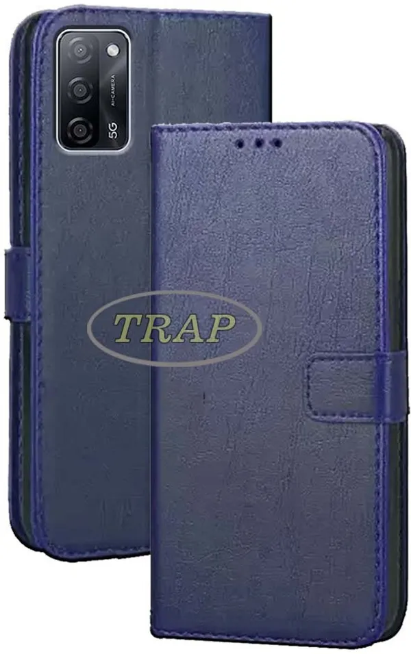 Blue_Artificial_Leather_Oppo_A53S_5G_Flip_Cover