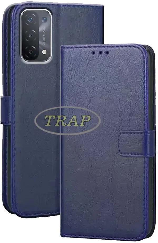 Blue_Artificial_Leather_Oppo_A54_5G_Flip_Cover