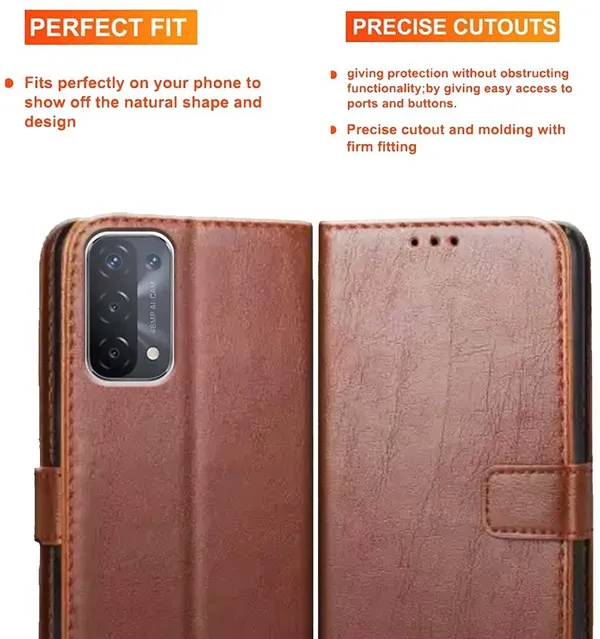 Brown_Artificial_Leather_Oppo_A54_5G_Flip_Cover