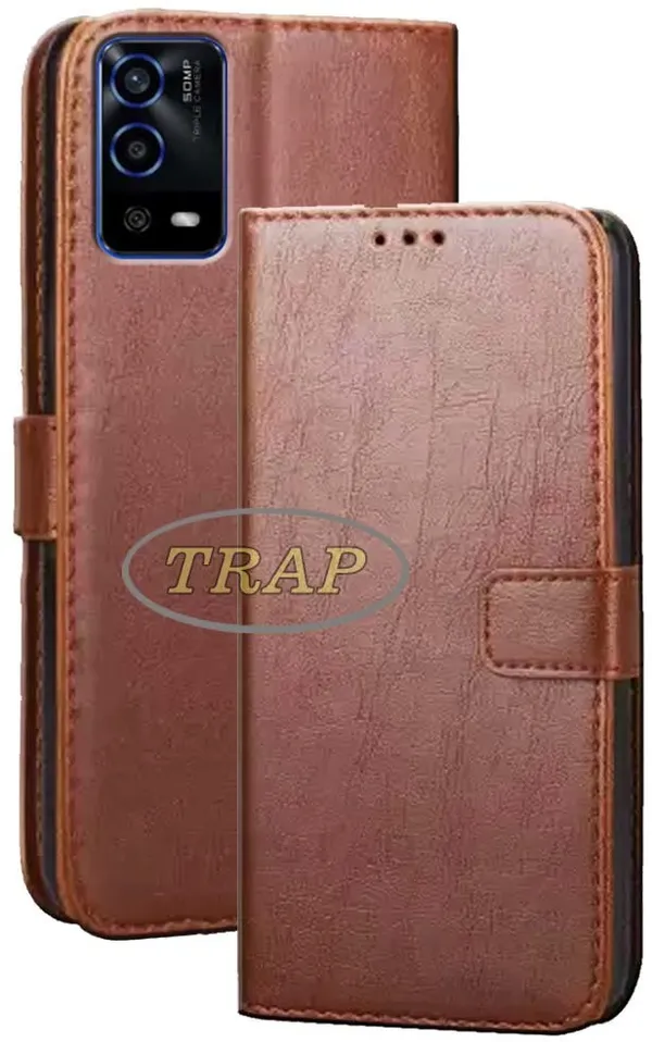 Brown_Artificial_Leather_Oppo_A55_4G_Back_Cover