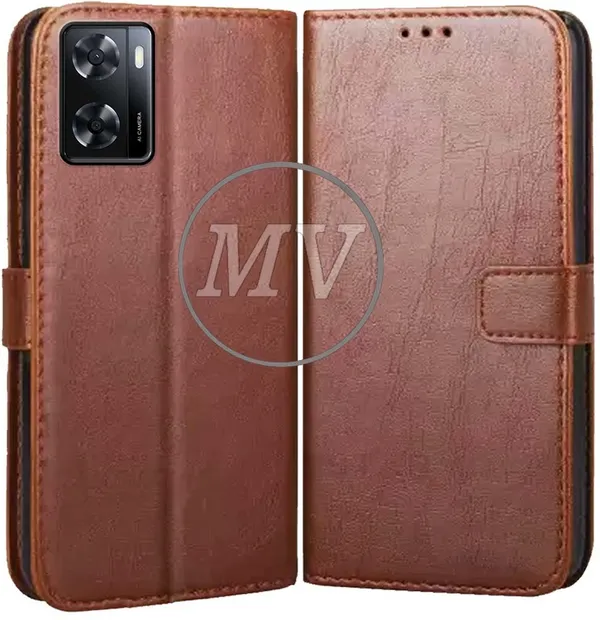 Brown_Artificial_Leather_Oppo_A57_2022_Back_Cover