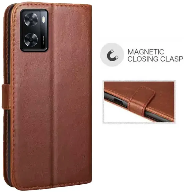Brown_Artificial_Leather_Oppo_A57_2022_Back_Cover