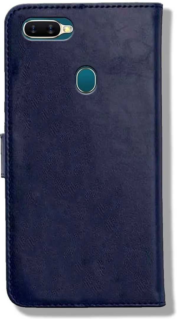 Blue_Leather_Oppo_A7_Flip_Cover