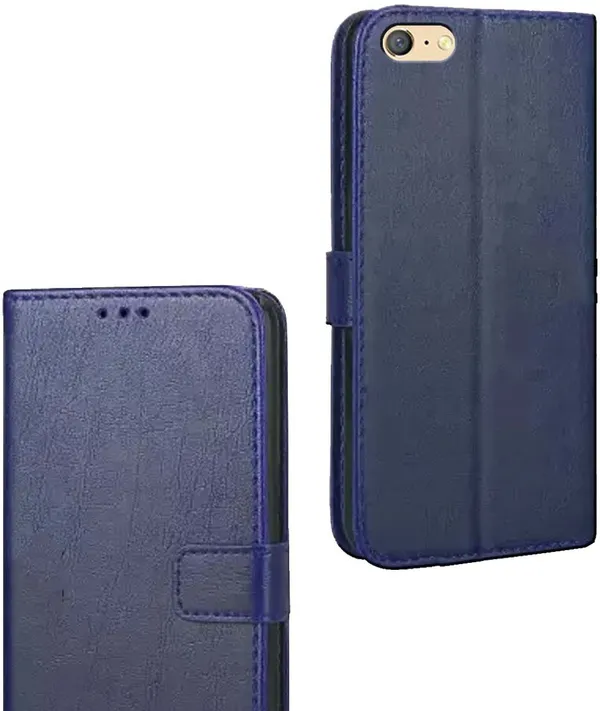 Blue_Artificial_Leather_Oppo_A71_Flip_Cover