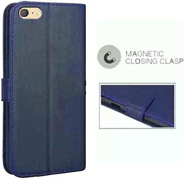 Blue_Artificial_Leather_Oppo_A71_Flip_Cover