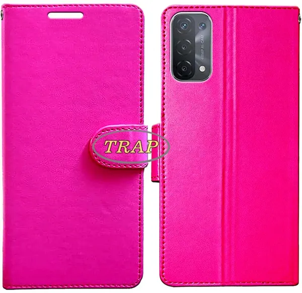 Pink_Artificial_Leather_Oppo_A74_5G_Back_Cover
