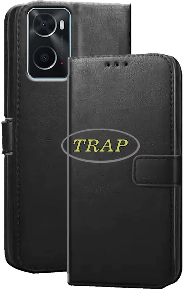 Black_Artificial_Leather_Oppo_A76_Back_Cover