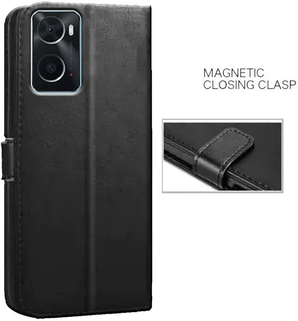 Black_Artificial_Leather_Oppo_A76_Back_Cover