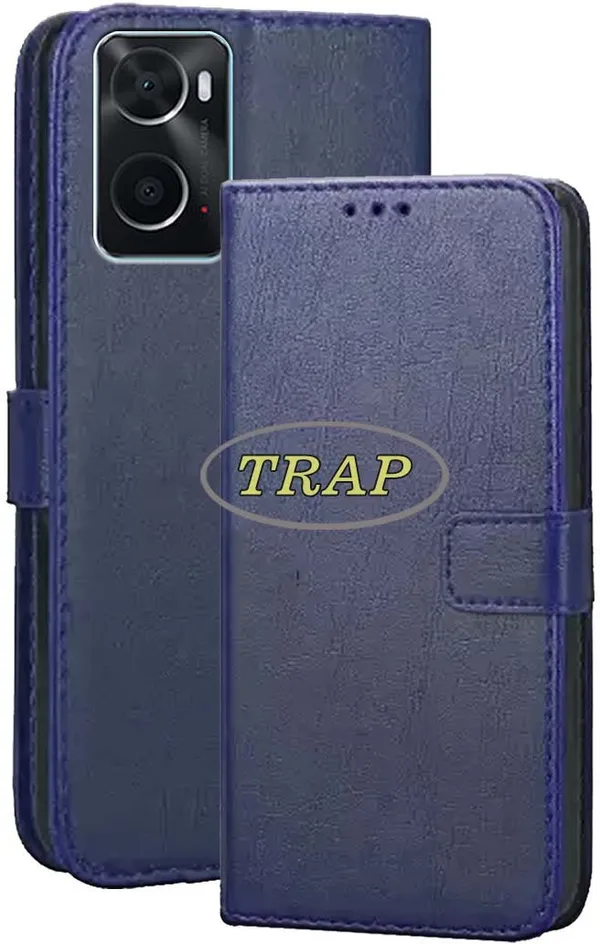 Blue_Artificial_Leather_Oppo_A76_Back_Cover