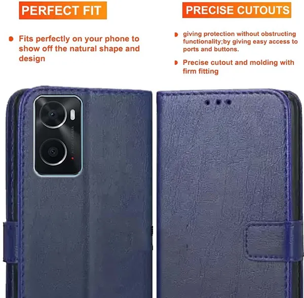 Blue_Artificial_Leather_Oppo_A76_Back_Cover
