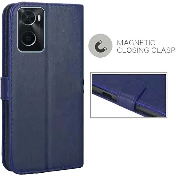 Blue_Artificial_Leather_Oppo_A76_Back_Cover