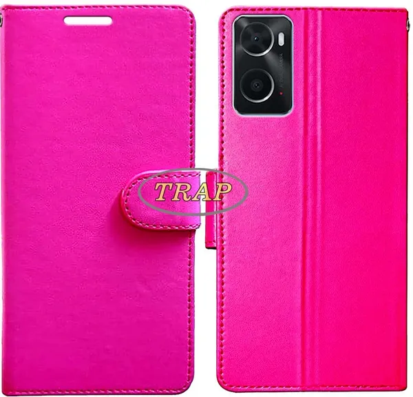 Pink_Artificial_Leather_Oppo_A76_Back_Cover