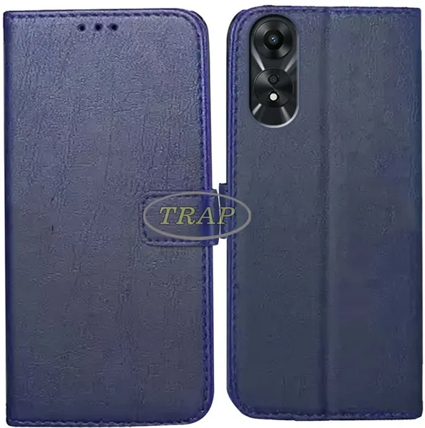Blue_Artificial_Leather_Oppo_A78_5G_Back_Cover