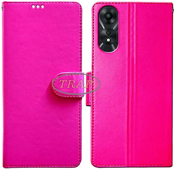 Pink_Artificial_Leather_Oppo_A78_5G_Back_Cover
