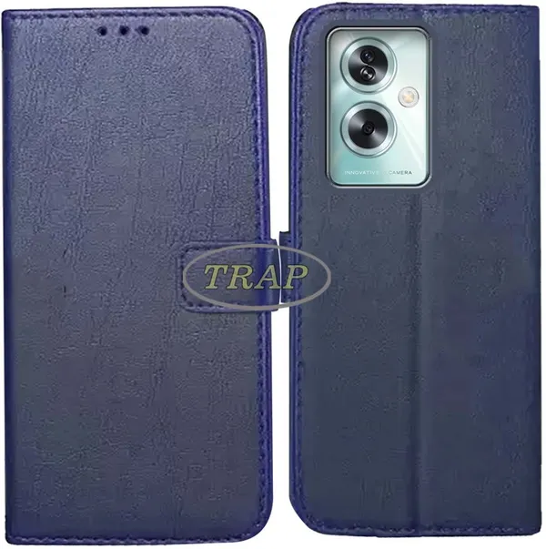 Blue_Artificial_Leather_Oppo_A79_5G_Back_Cover