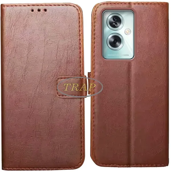 Brown_Artificial_Leather_Oppo_A79_5G_Back_Cover