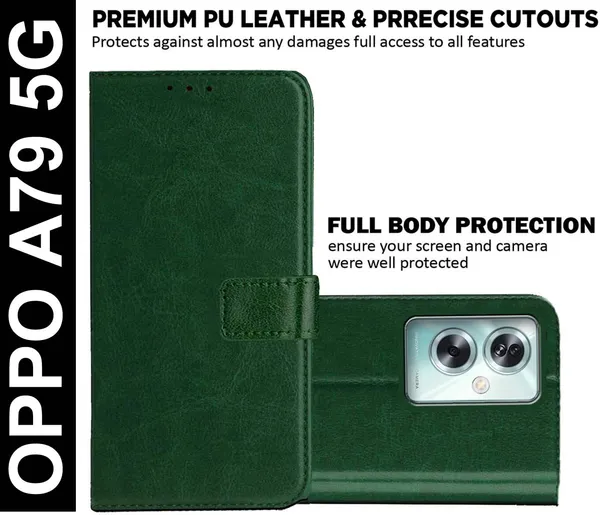 Green_Artificial_Leather_Oppo_A79_5G_Back_Cover