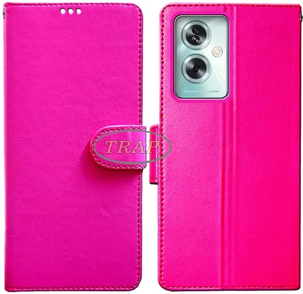 Pink_Artificial_Leather_Oppo_A79_5G_Back_Cover