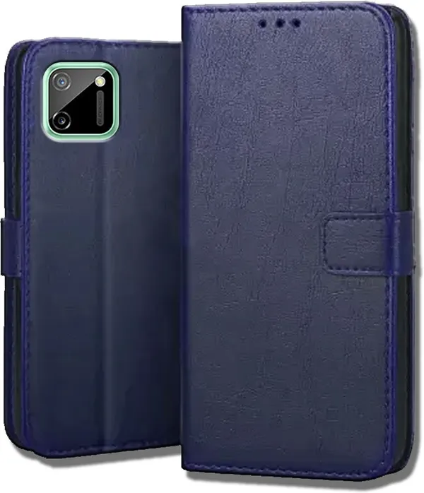 Blue_Leather_Oppo_Realme_C11_Flip_Cover