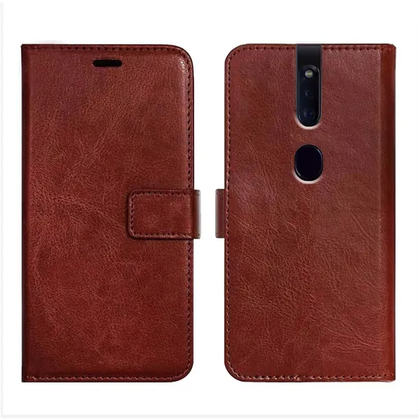 Brown_Artificial_Leather_Oppo_F11_Pro_Wallet_Case_Cover