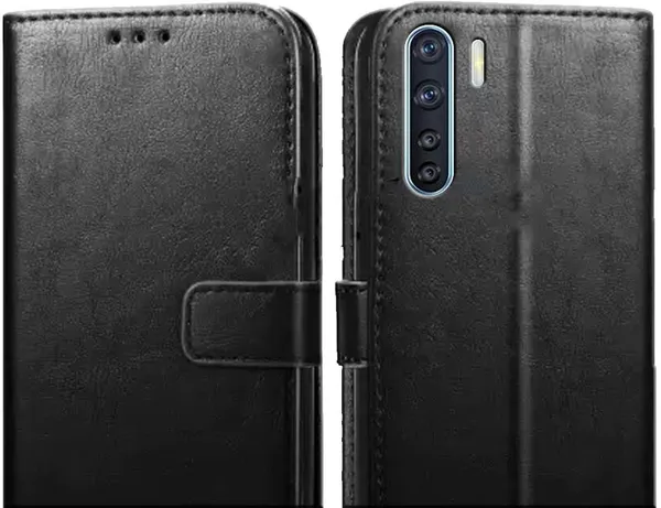 Black_Leather_Oppo_F15_Flip_Cover