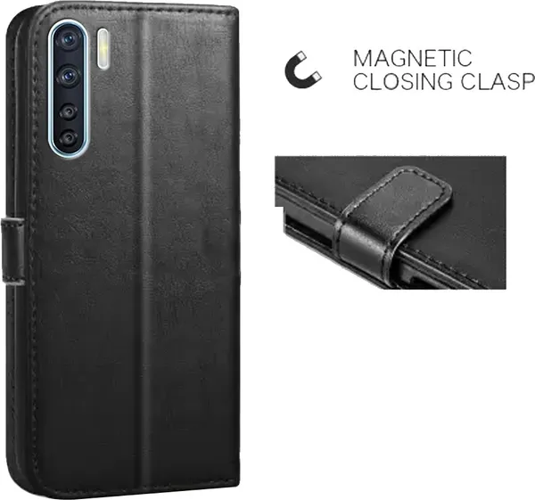 Black_Leather_Oppo_F15_Flip_Cover