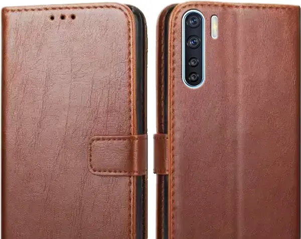 Brown_Leather_Oppo_F15_Flip_Cover