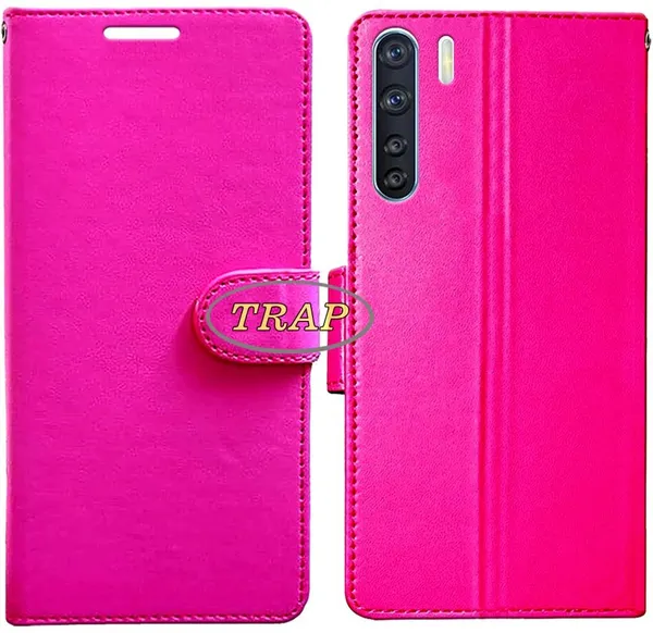 Pink_Artificial_Leather_Oppo_F15_Back_Cover