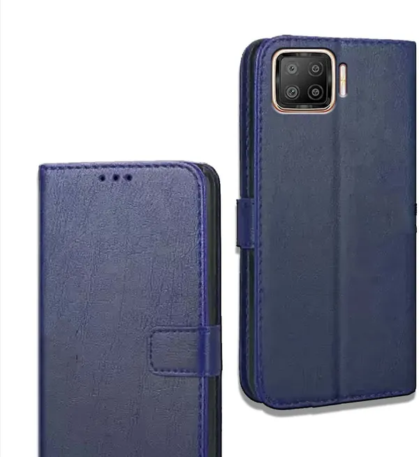Blue_Leather_Oppo_F17_Flip_Cover