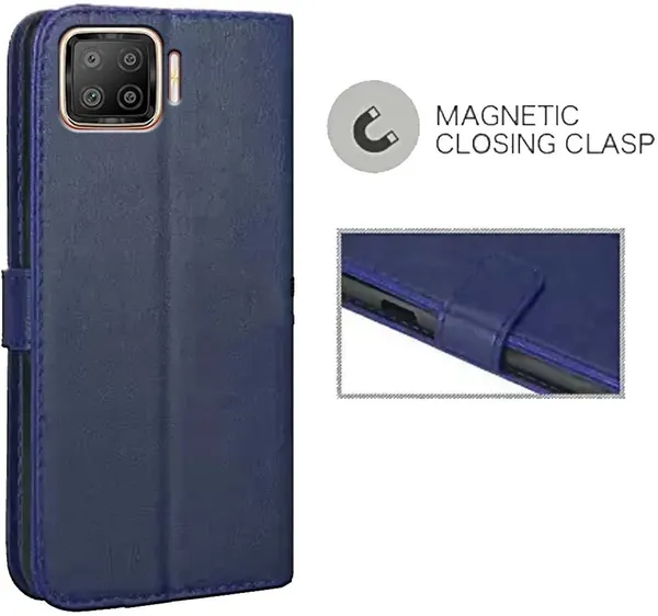 Blue_Leather_Oppo_F17_Flip_Cover