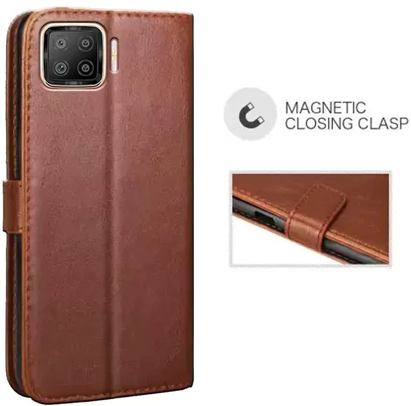 Brown_Leather_Oppo_F17_Flip_Cover