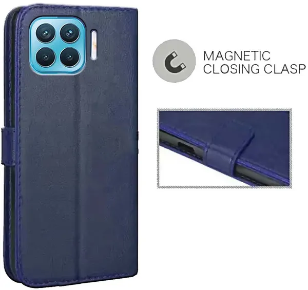 Blue_Leather_Oppo_F17_Pro_Flip_Cover