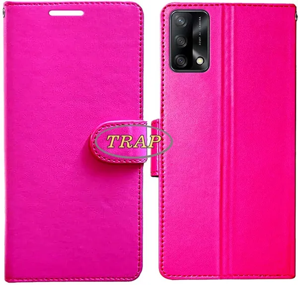 Pink_Artificial_Leather_Oppo_F19_Back_Cover