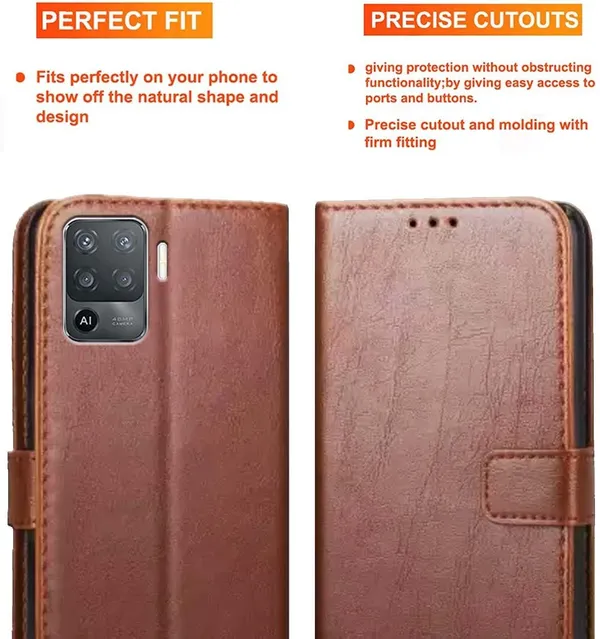 Brown_Artificial_Leather_Oppo_F19_Pro_Flip_Cover