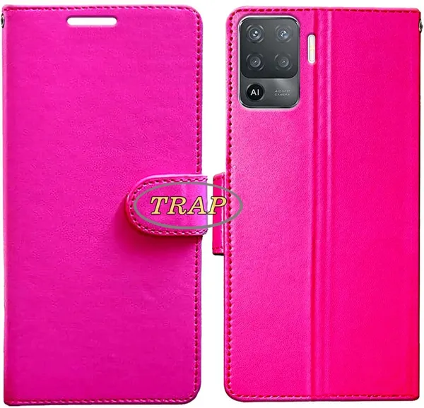 Pink_Artificial_Leather_Oppo_F19_Pro_Back_Cover