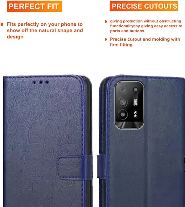 Blue_Artificial_Leather_Oppo_F19_Pro_Plus_Flip_Cover