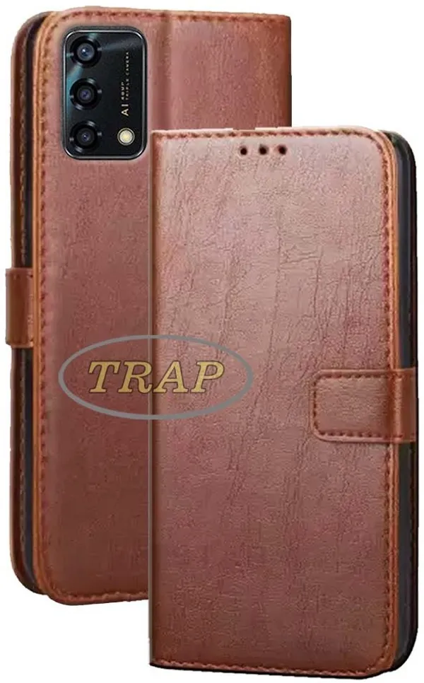 Brown_Artificial_Leather_Oppo_F19S_Back_Cover
