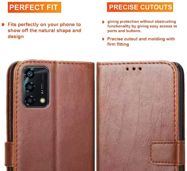 Brown_Artificial_Leather_Oppo_F19S_Back_Cover